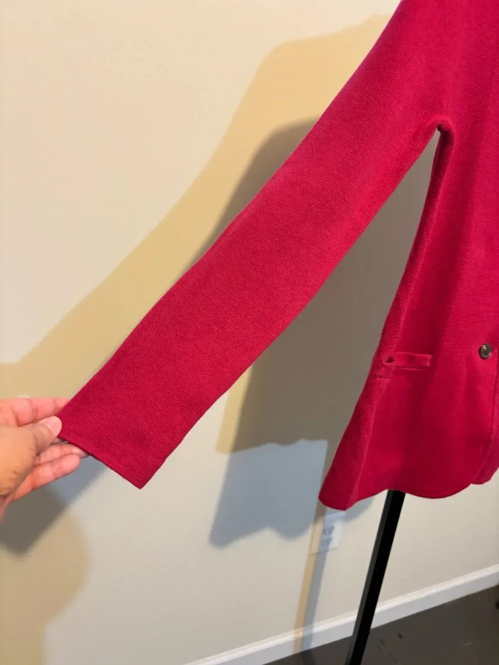 J. Crew Dark Pink Cotton Knit Sweater Blazer
